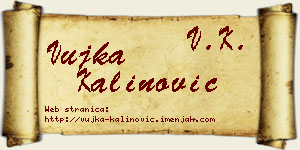 Vujka Kalinović vizit kartica